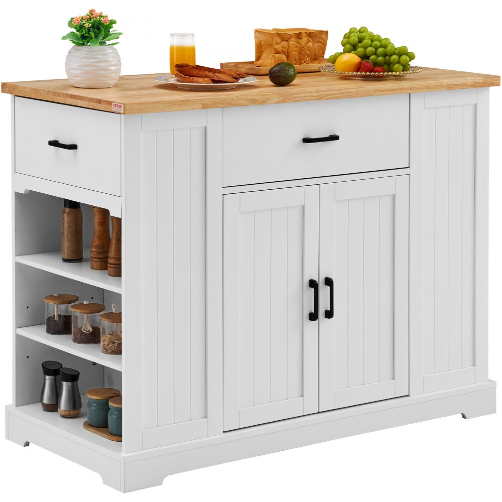 VEVOR Isla de Cocina con Carrito Almacenamiento y Estantes 1170 x 560 x 910 mm