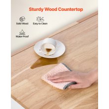 VEVOR Isla de Cocina con Carrito Ruedas Mesa Cajón y Hojas Abatibles Blanco