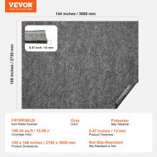 VEVOR Cojín para Alfombra 275x366 cm Cojín Protector de Suelo Espesor de 12 mm