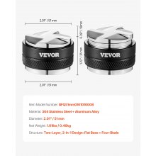 VEVOR Distribuidor de Café Espresso 2 en 1 Ajustable Acero Inoxidable 51 mm