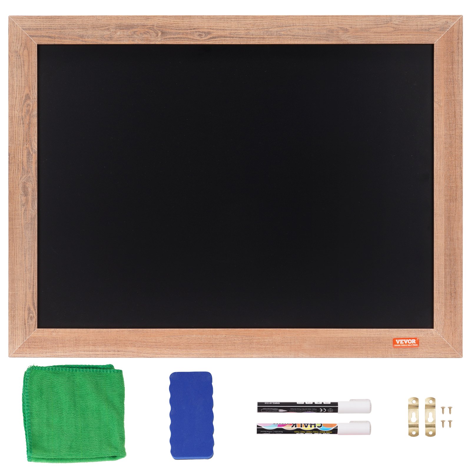 VEVOR Pizarra Negra de Menú con Marco de Madera Colgante de Pared 457 x 610 mm Pizarra con Tiza para Mensajes Pizarra Magnética para Restaurante, Bar, Cafetería, Cocina, Decoración del Hogar y Bodas