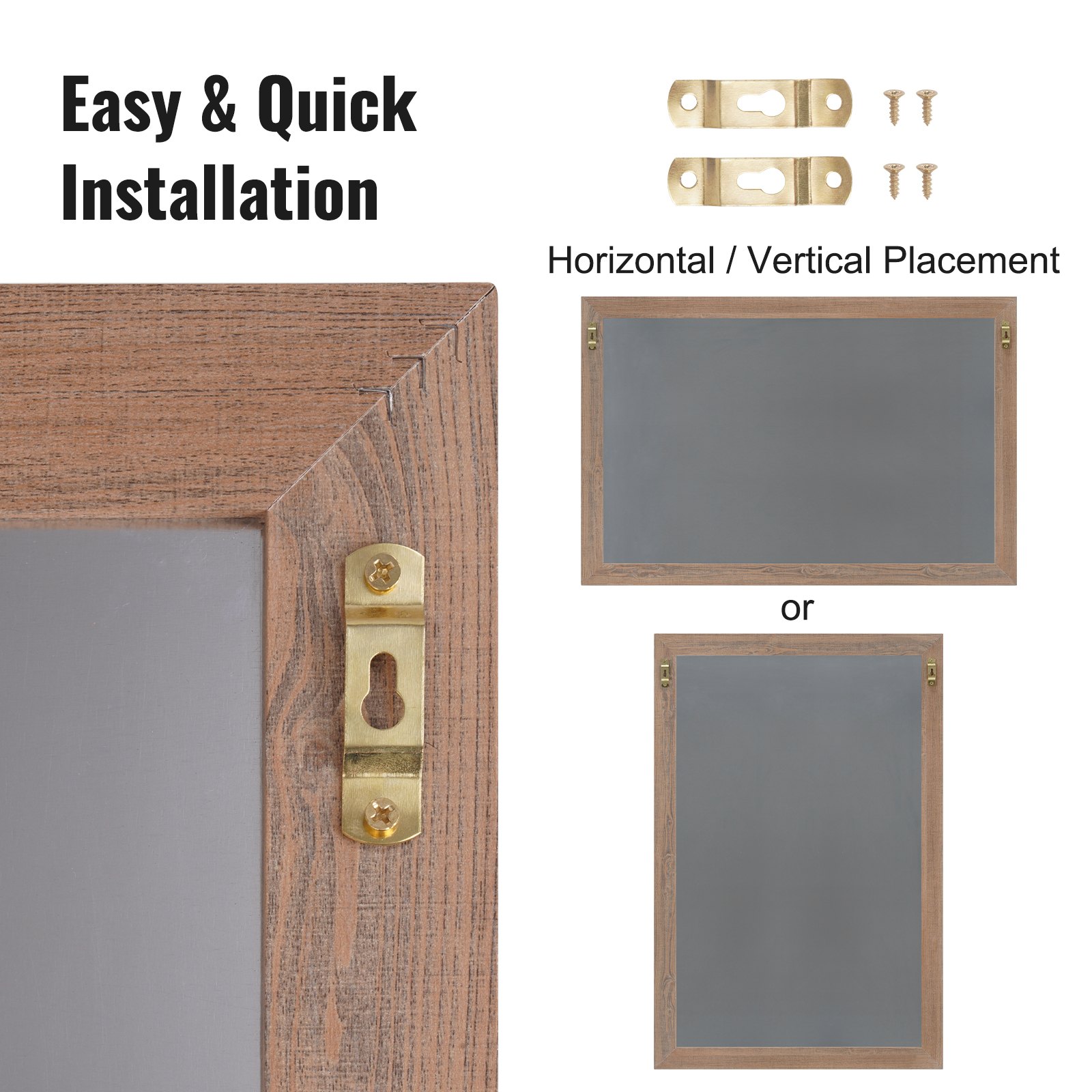 VEVOR Pizarra Negra de Menú con Marco de Madera Colgante de Pared 762 x 508 mm Pizarra con Tiza para Mensajes Pizarra Magnética para Restaurante, Bar, Cafetería, Cocina, Decoración del Hogar y Bodas