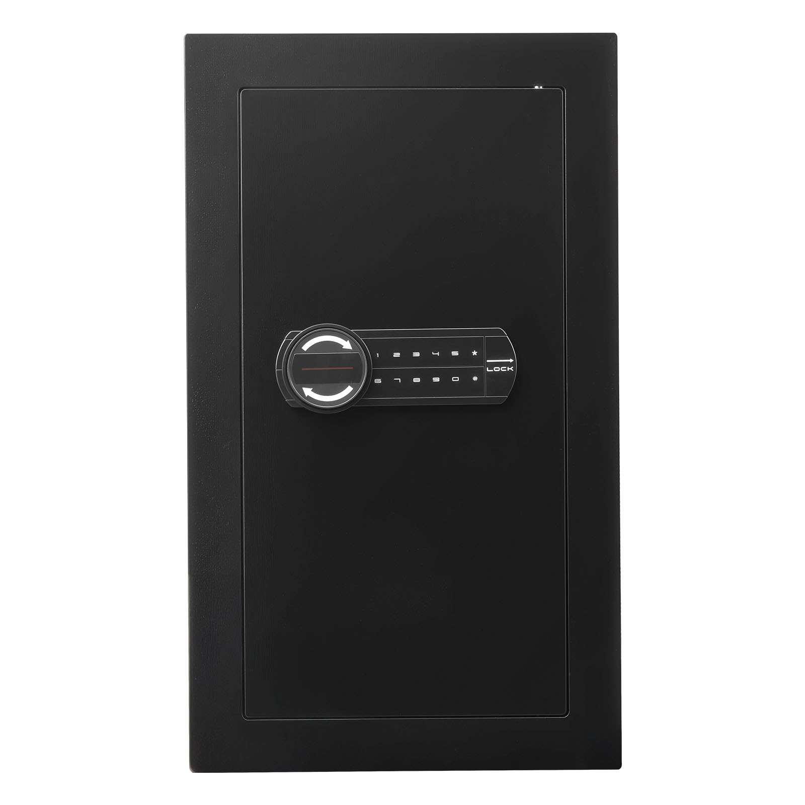 VEVOR Caja Fuerte Mural con Contraseña y Llave, Carcasa Empotrada de Acero Laminado en Frío Q235 con Estantes Ajustables e Iluminación LED, para Dinero, Joyas y Pasaporte, 102 x 370 x 630 mm, Negro