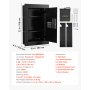 VEVOR Caja Fuerte Mural con Contraseña, Llave, Pomo Giratorio y Cerradura de Huella Dactilar, Carcasa Integrada de Acero Laminado en Frío Q235, para Dinero, Joyas y Ppasaportes, 102 x 381 x 559 mm