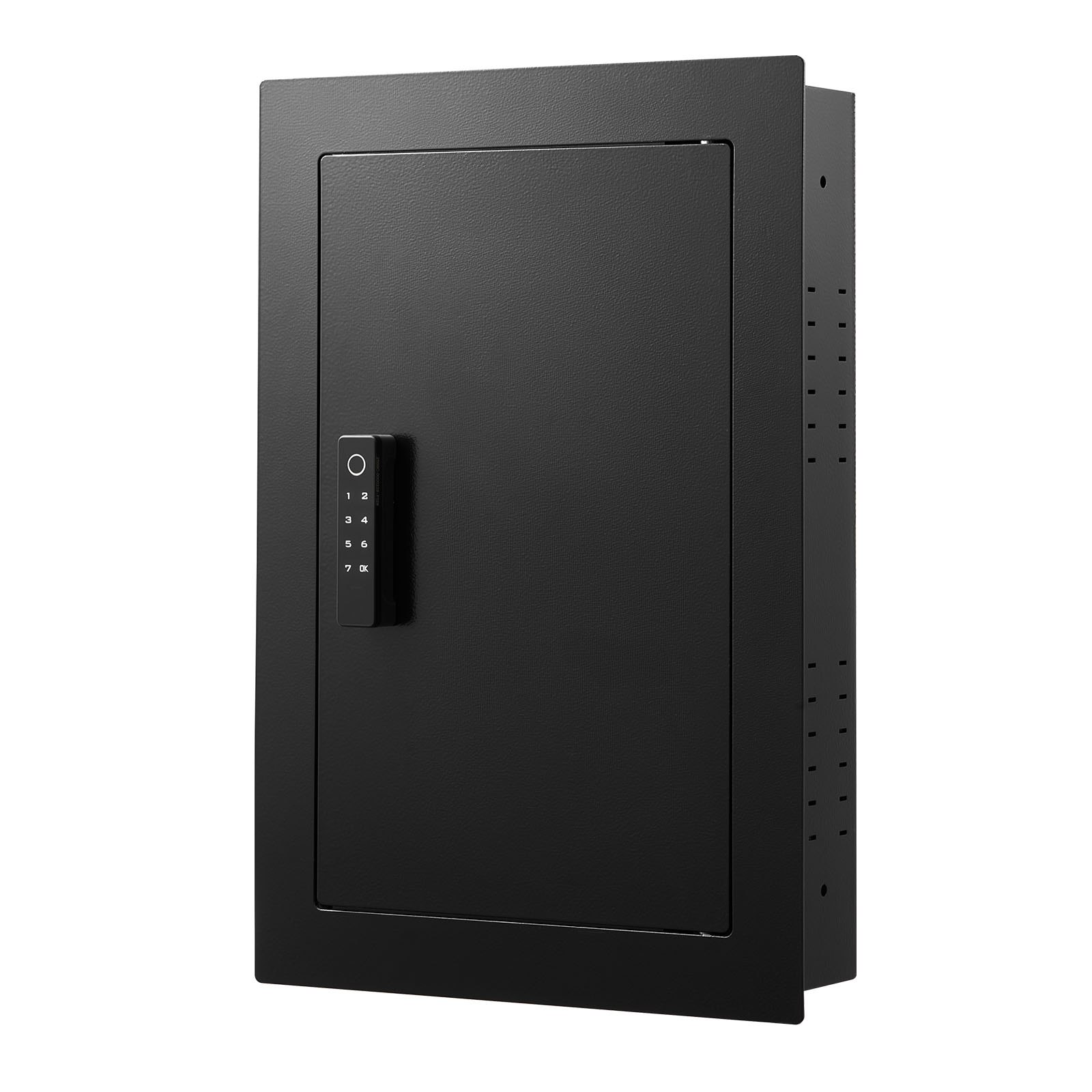VEVOR Caja Fuerte Mural con Contraseña, Llave, Pomo Giratorio y Cerradura de Huella Dactilar, Carcasa Integrada de Acero Laminado en Frío Q235, para Dinero, Joyas y Ppasaportes, 102 x 381 x 559 mm