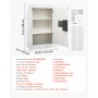VEVOR Caja Fuerte Mural con Contraseña, Llave y Pomo Giratorio, Carcasa Integrada de Acero Laminado en Frío Q235, con Estantes Ajustables y Orificios de Montaje para Dinero y Pasaporte, Blanco