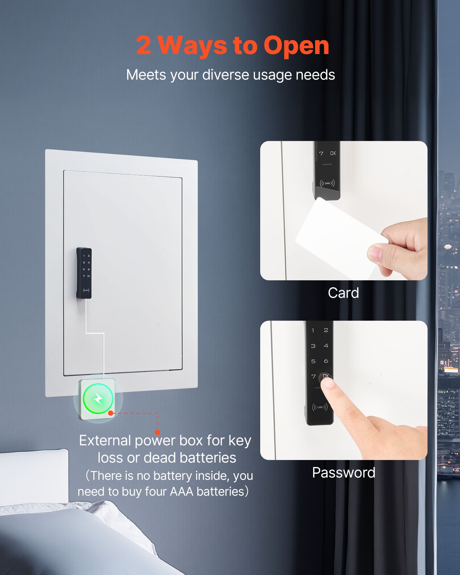 VEVOR Caja Fuerte Mural con Contraseña, Llave y Pomo Giratorio, Carcasa Integrada de Acero Laminado en Frío Q235, con Estantes Ajustables y Orificios de Montaje para Dinero y Pasaporte, Blanco