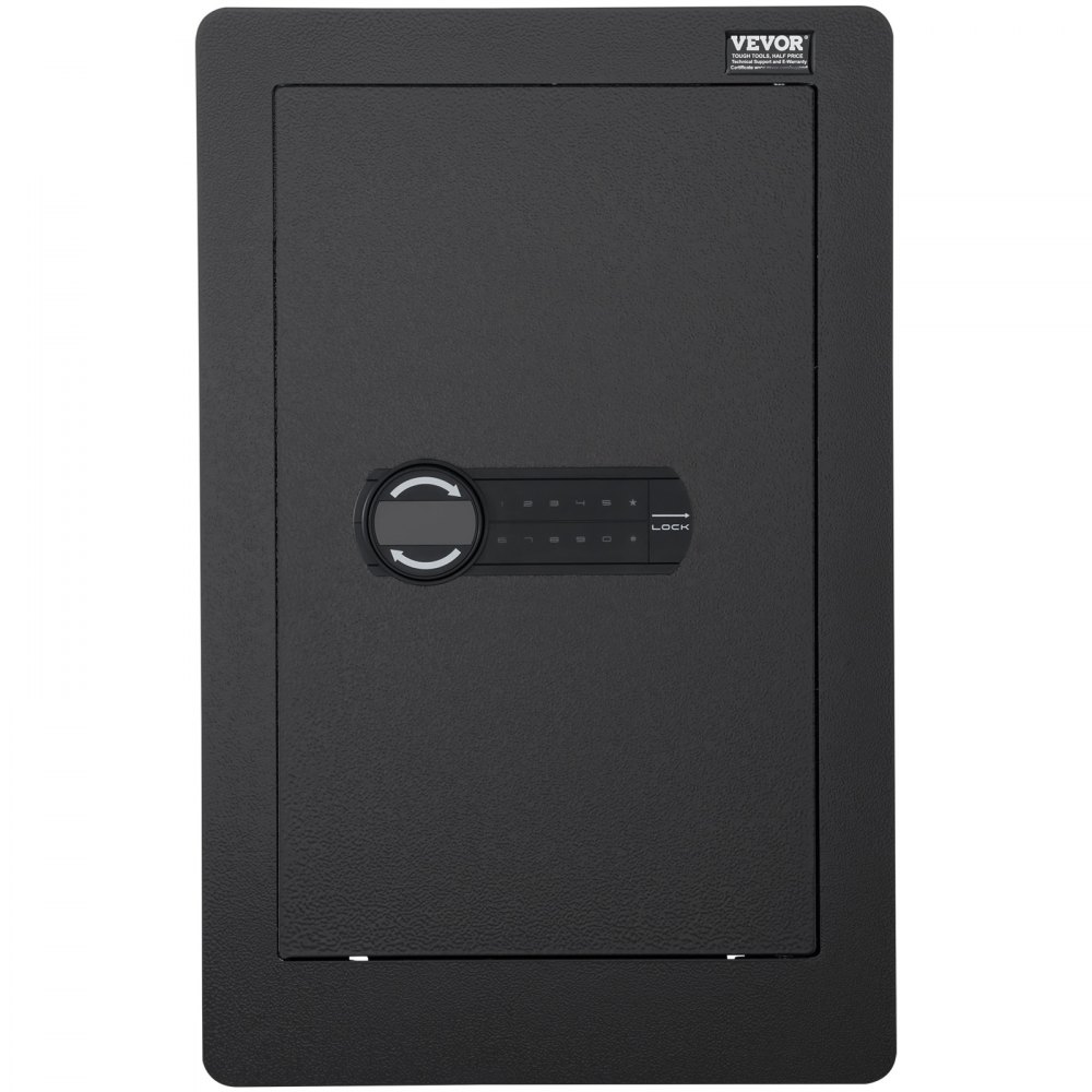 VEVOR 3-Tier Gun Safe, Wall Safe with 3 Removable Shelves, 6 Key Holders, LED Light, Vibration Alarm, Keypad and Keys, for Long Guns, Passports, Jewelry, Cash, Important Documents