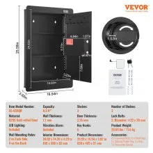 VEVOR 3 Niveles Caja Fuerte de Pared con Estantes Teclado Llaveros, 65x42x10cm