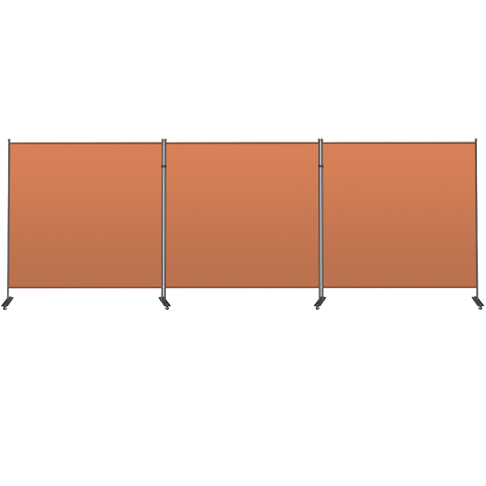 VEVOR Biombo Divisor 3 Paneles de Pie Naranja Separador de Ambientes Plegable de 360 Grados 150x180 cm de Tela Impermeable Biombos Separadores de Privacidad con 8 Ruedas para Hogar, Oficina, Salón