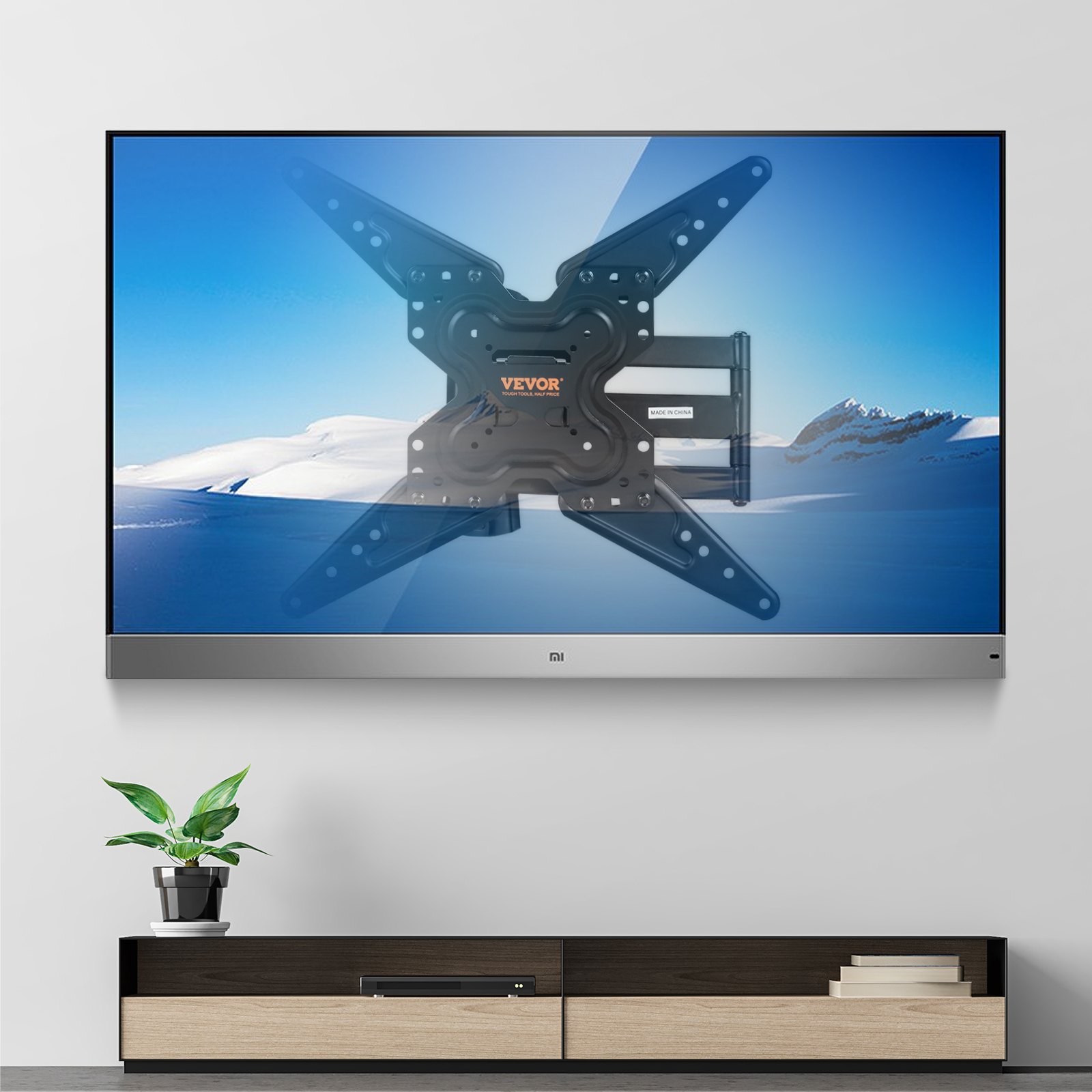 VEVOR Soporte de Pared para Televisores de Pantalla de 660-1397 mm Carga de 45 kg Soporte para TV Inclinable y Giratorio VESA 400x400 mm Máximo Soporte de Pared de Acero al Carbono para Casa Oficina