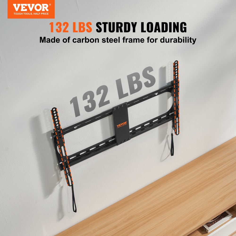 VEVOR Soporte de Pared de TV para Televisores de 94-178 cm Soporte de pared de Televisor Inclinable Carga de 60 kg Soporte de TV Universal VESA Máx. 600x400 mm Mín. 200x100 mm para Hogar Oficina Clase