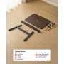 VEVOR Escritorio de Pie de 650 x 480 mm Altura Ajustable 725-1065 mm, Capacidad de 15 kg, Mesa Móvil Compacta de Metal con Ruedas Giratorias, Gancho para Oficina Sala de Estar Dormitorio Casa Estudio