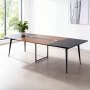 VEVOR Conference Table, 2400 mm Boat Shaped Office Meeting Table for 10 Person, Modern Large Boat Meeting Desk with Metal Legs, for Office, Boardroom, Conference Room, Easy Assembly, Black & Brown