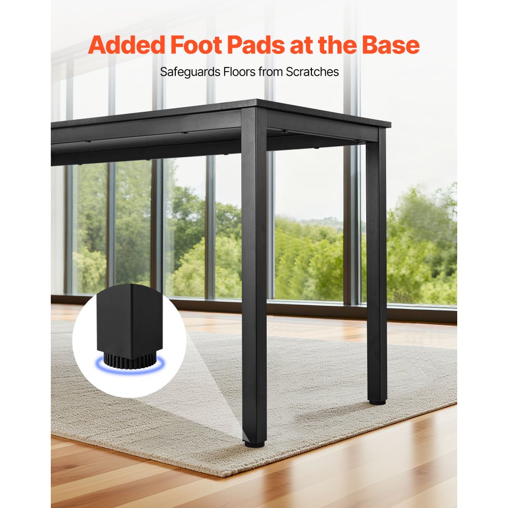 VEVOR Mesa de Conferencias para 16 Personas, 6 Piezas, 140 x 60 cm Cada Una, Rectangular, Combinada, Mesa de Descanso con Patas Metálicas para Oficina, Sala de Conferencias Carga 54,43 kg, Negro