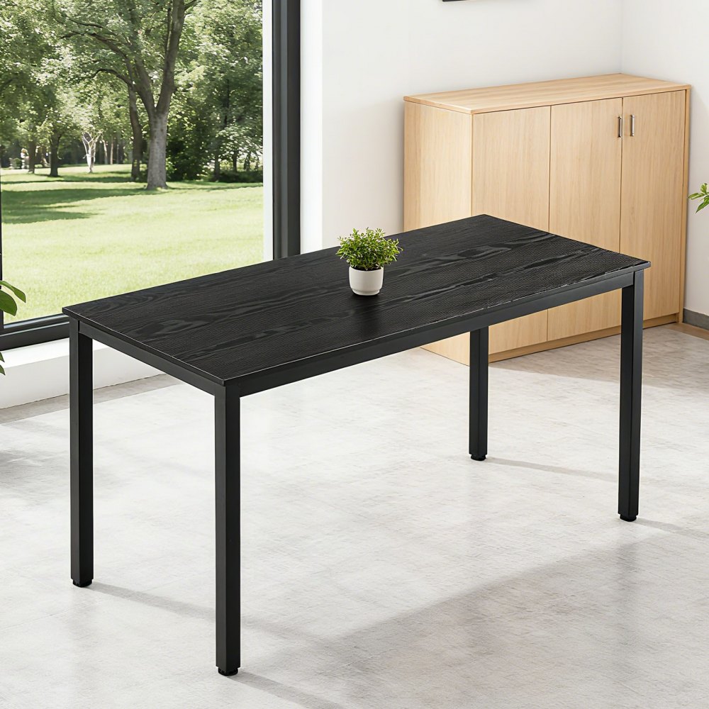 VEVOR Mesa de Conferencias para 16 Personas, 6 Piezas, 140 x 60 cm Cada Una, Rectangular, Combinada, Mesa de Descanso con Patas Metálicas para Oficina, Sala de Conferencias Carga 54,43 kg, Negro