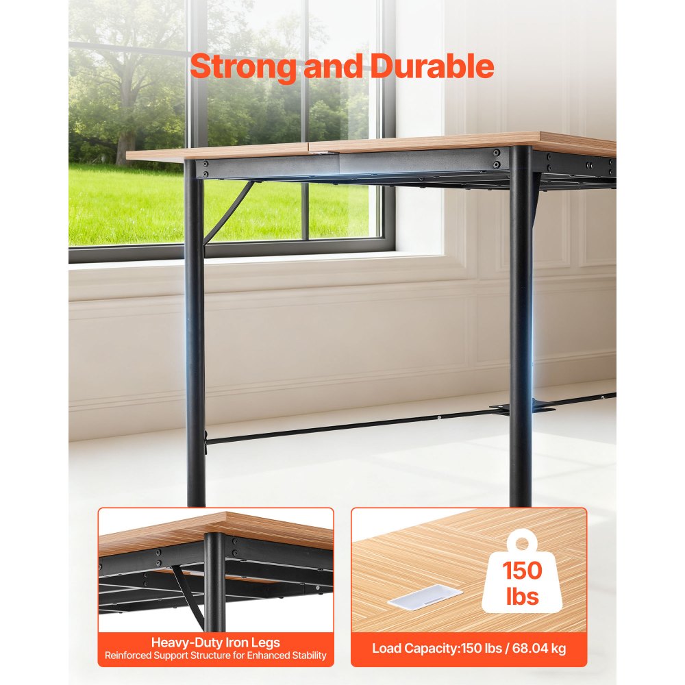 VEVOR Mesa de Conferencias Moderna, para 6-8 Personas, Rectangular, Mesa de Reuniones Multiusos con Patas de Metal para Oficina, Sala de Conferencias, Soporta hasta 68 kg, 1800 x 900 x 750 mm