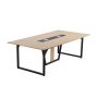 VEVOR Conference Table, 2400 mm Office Meeting Table for 10 Person, Modern Rectangle Seminar Desk with Metal Legs, Large Meeting Desk Ideal for Office, Boardroom, Conference Room, Easy Assembly, Brown