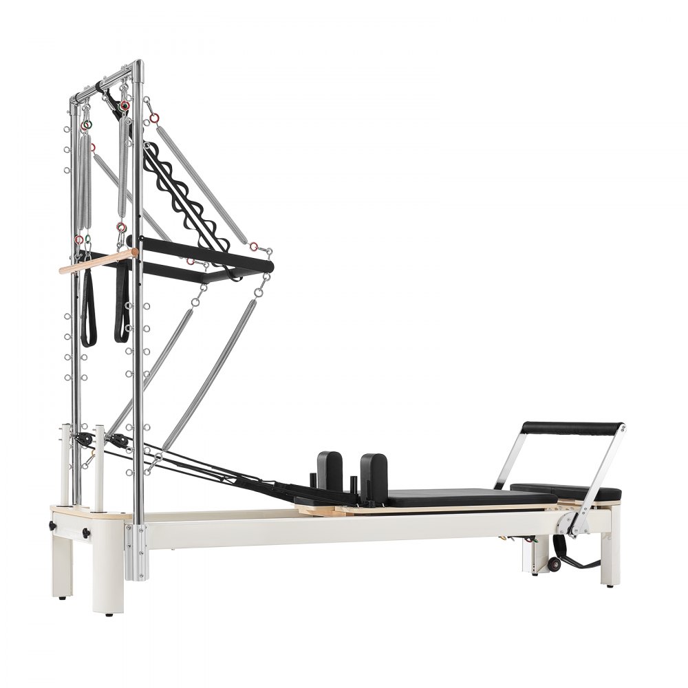 VEVOR Reformer de Pilates con Torre 2,37 m, Aleación de Aluminio, Carga de 181,4 kg, para Uso Doméstico y Entrenamiento en Gimnasio, con Plataforma de Salto, para Usuarios Avanzados y Principiantes