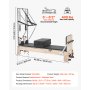 VEVOR Reformer de Pilates con Torre 2,44 m, Madera de Caucho, Carga de 181,4 kg, para Uso Doméstico y Entrenamiento en Gimnasio, con Plataforma de Salto, para Usuarios Avanzados y Principiantes