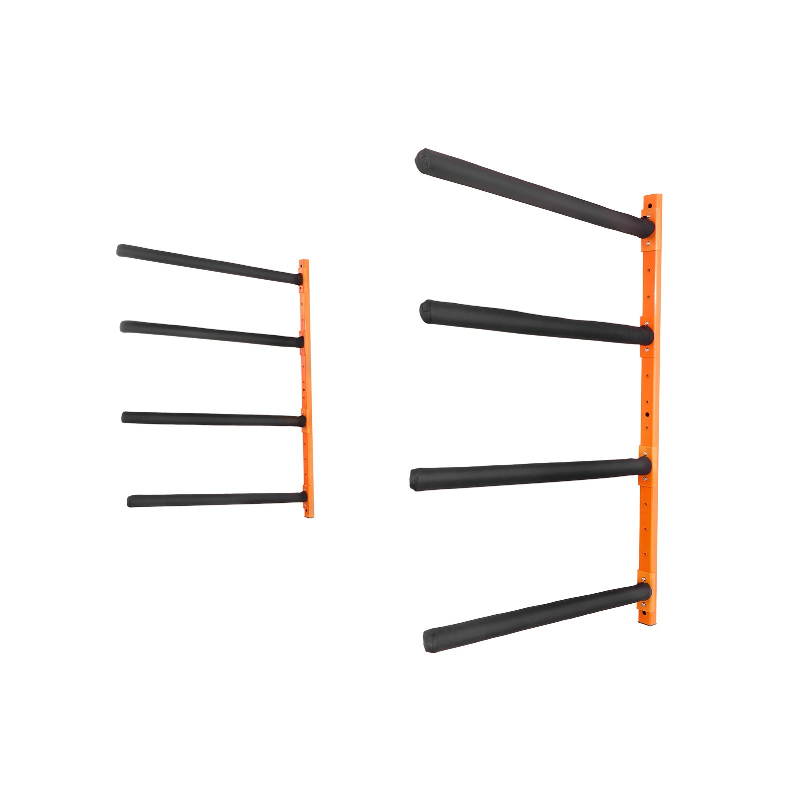 VEVOR Soporte de pared para 4 kayaks, estante para kayak, canoa, tabla de remo SUP, gancho de almacenamiento para kayak con brazos acolchados ajustables, carga de 181,6 kg