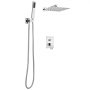 VEVOR Shower Faucet Set, Rainfall Bathroom Shower System with 12-Inch (30.5cm) Square Rain Shower Head and Handheld Spray, Wall Mounted Bath Fixtures with Brass Valve and Trim Kit, Silver Chrome