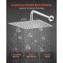 VEVOR Juego de Grifo de Ducha de Lluvia con Cabezal de Ducha Cuadrado 25,4 cm y Rociador de Mano, Grifería de Baño de Pared con Válvula de Latón y Kit de Embellecedor, 6,7 L/min, Cromado Plateado