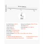 VEVOR Barandilla de Pared de 200 cm, Carga 113,4 kg, Pasamanos de Escalera de Acero Inoxidable Plateado, Tubo Redondo y Herrajes de Montaje para Altillos, Porches, Escaleras Interiores y Pasillos