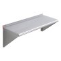 Estante de acero inoxidable VEVOR montado en la pared con soportes triangulares para almacenamiento en la cocina o el garaje.