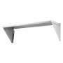 Estante de acero inoxidable VEVOR con soportes de montaje en pared y diseño elegante y duradero para almacenamiento.