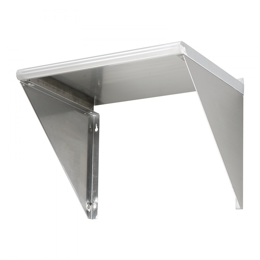 VEVOR Estante de Pared de Acero Inoxidable 610 x 457 x 63 mm Estante Flotante con Soporte Triangular Carga Máxima de 136 kg Estantería de Pared para Libros Portarretratos Plantas Oficina Baño Cocina