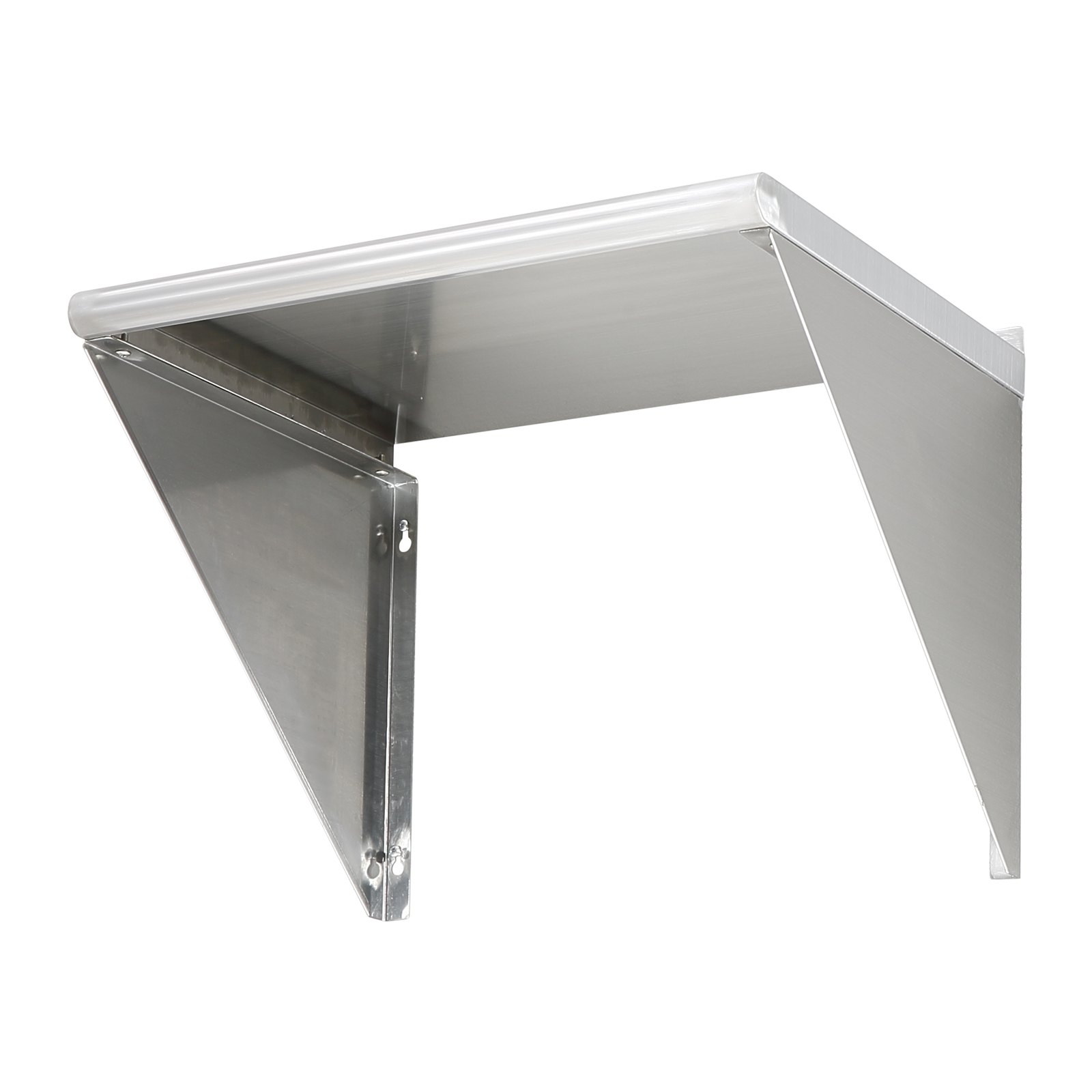 VEVOR Estante de Pared de Acero Inoxidable 610 x 457 x 63 mm Estante Flotante con Soporte Triangular Carga Máxima de 136 kg Estantería de Pared para Libros Portarretratos Plantas Oficina Baño Cocina