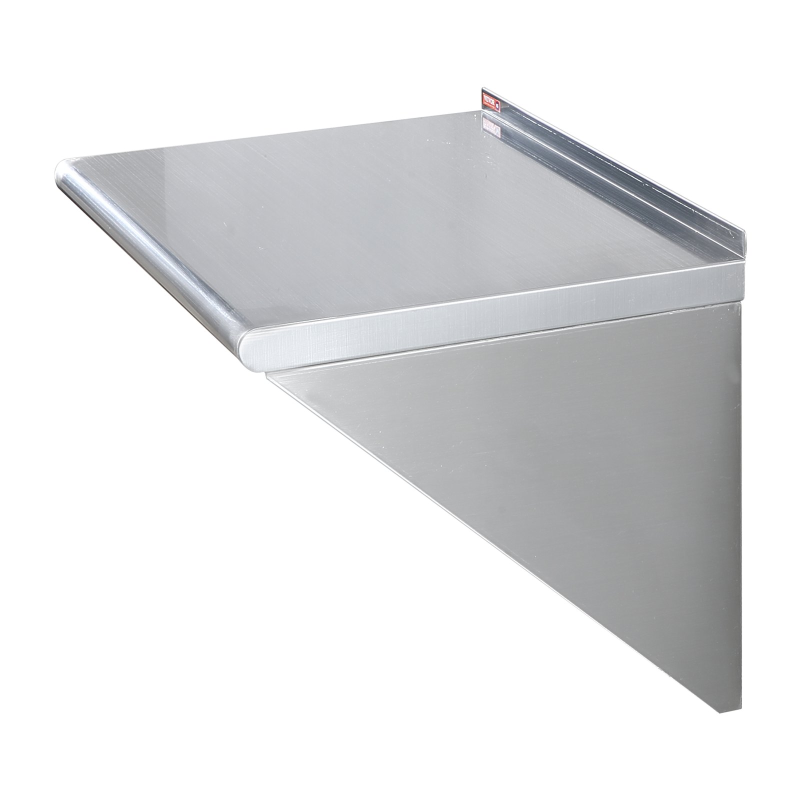 VEVOR Estante de Pared de Acero Inoxidable 610 x 457 x 63 mm Estante Flotante con Soporte Triangular Carga Máxima de 136 kg Estantería de Pared para Libros Portarretratos Plantas Oficina Baño Cocina
