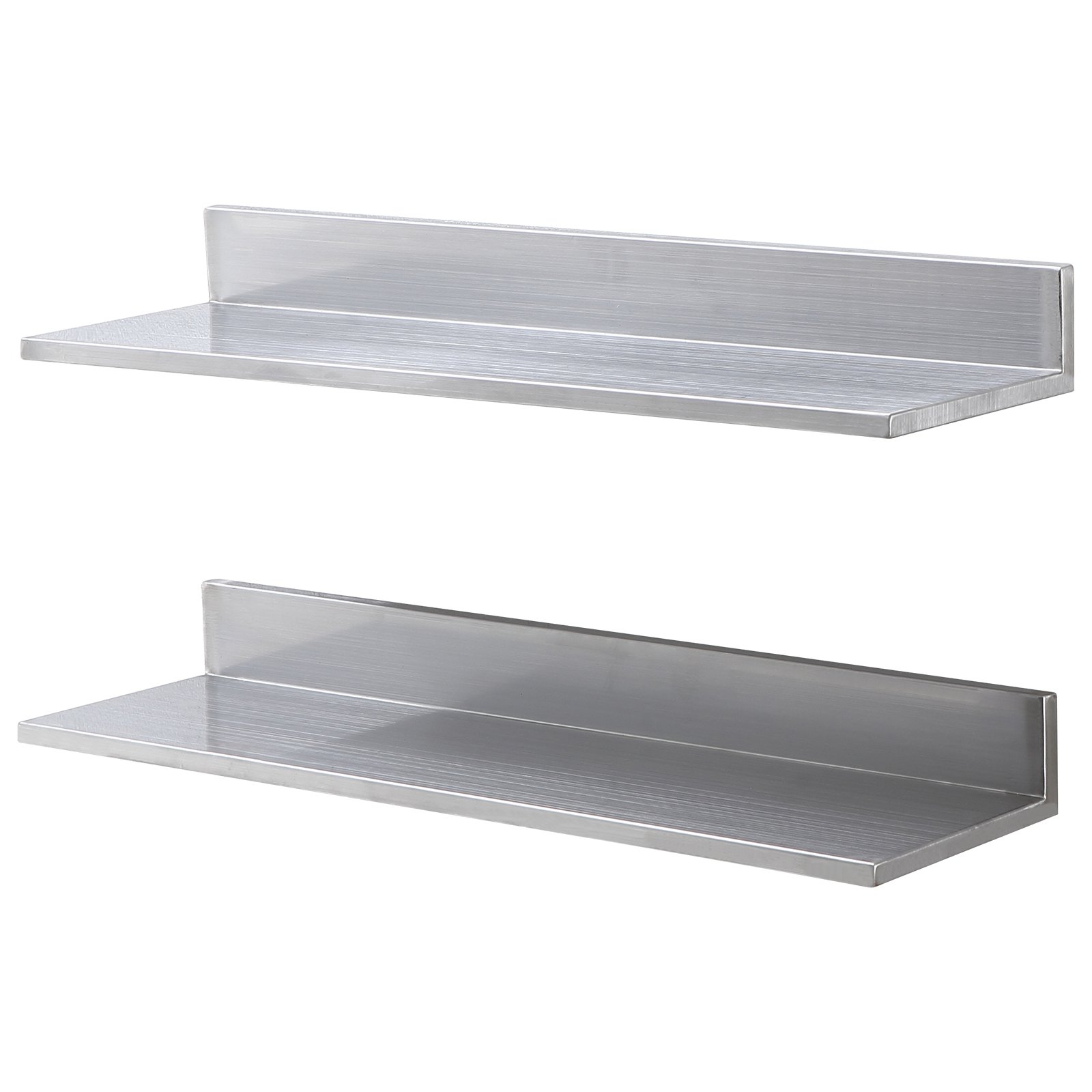 VEVOR Estantería de Acero Inoxidable de 762x218 mm Estante Flotante Montado en Pared con Protector contra Salpicaduras Carga de 20 kg Resistente para Restaurantes, Cocinas, Bares, Hogares, Hoteles