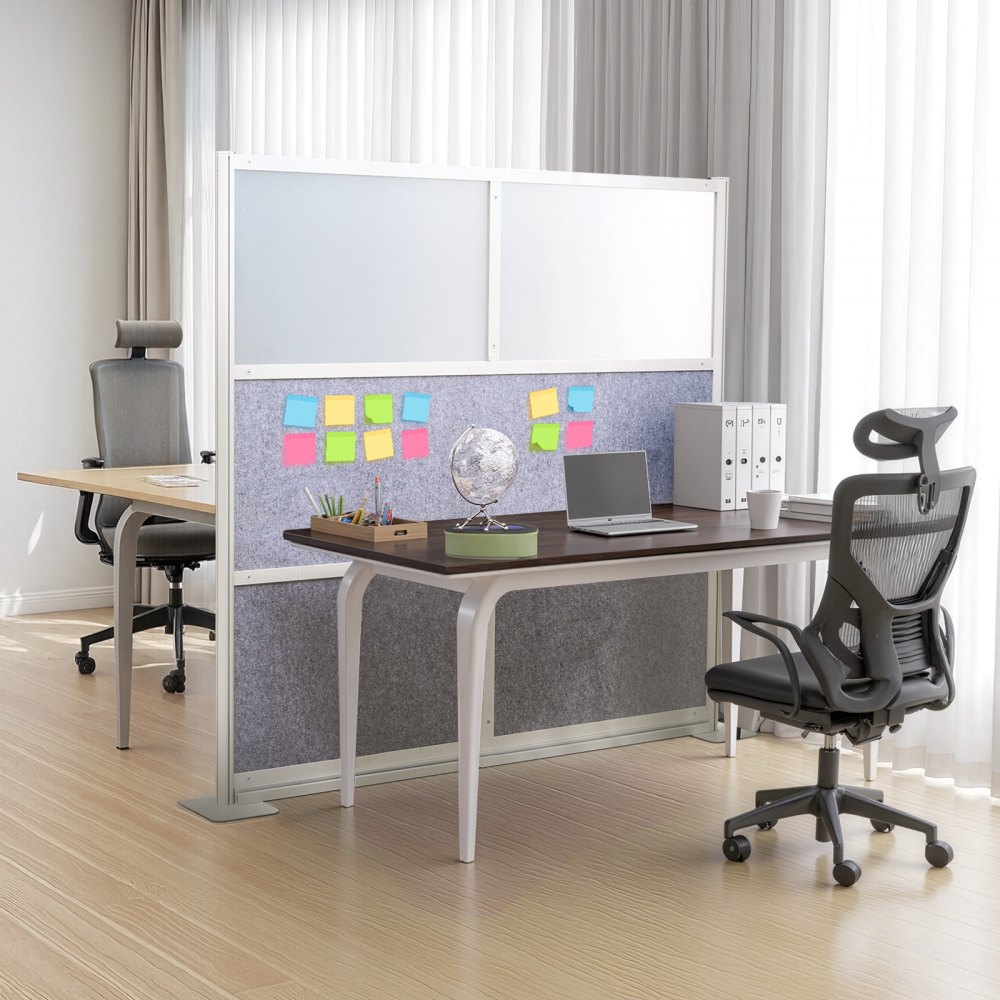 VEVOR Mampara Divisoria Modular, 1 Unidad, 178 x 178 cm, Separador de PET para Puestos de Trabajo con Ventana Acrílica, Biombo de Pared, Ideal para Bibliotecas de Oficina, 1780 x 300 x 1780 mm