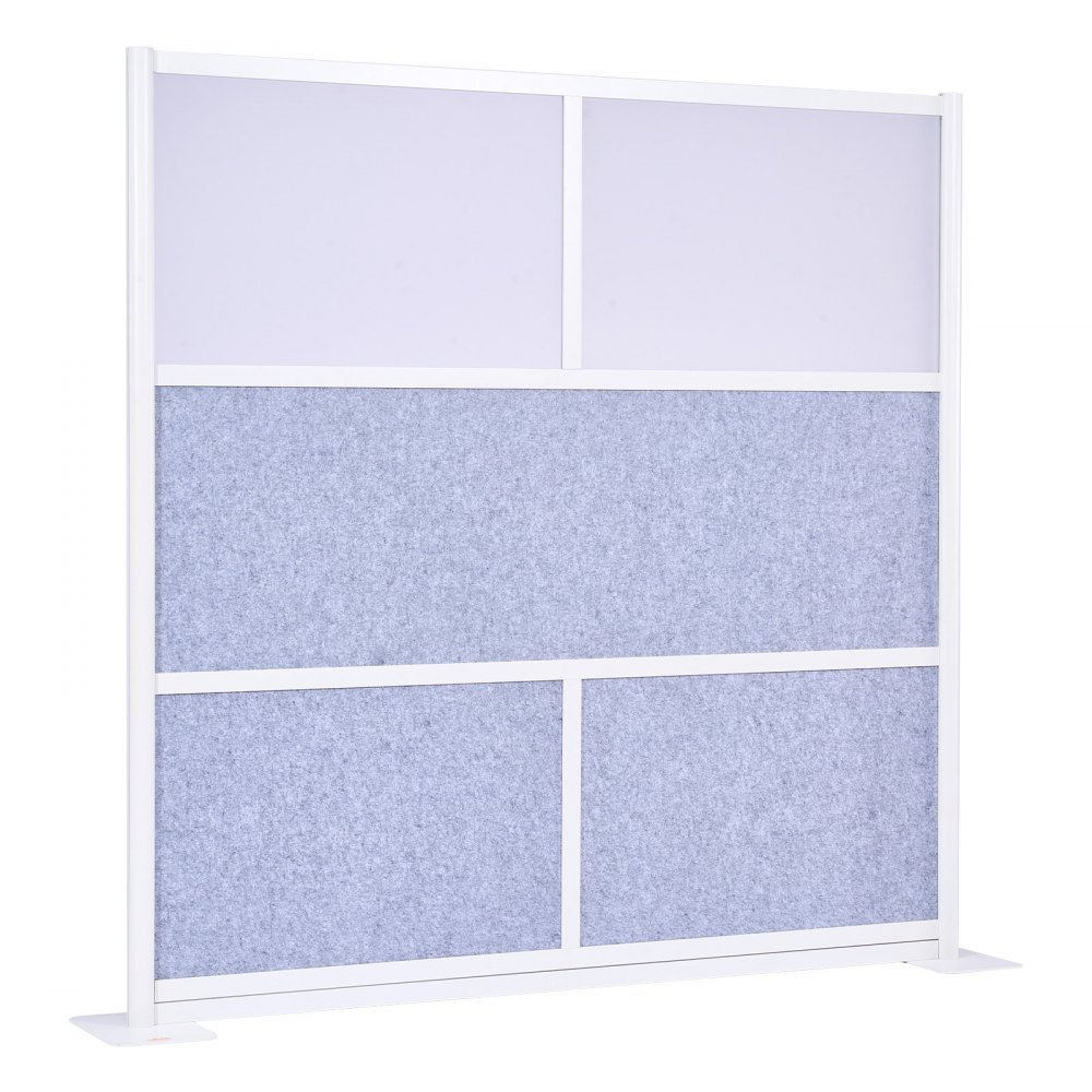 VEVOR Mampara Divisoria Modular, 1 Unidad, 178 x 178 cm, Separador de PET para Puestos de Trabajo con Ventana Acrílica, Biombo de Pared, Ideal para Bibliotecas de Oficina, 1780 x 300 x 1780 mm