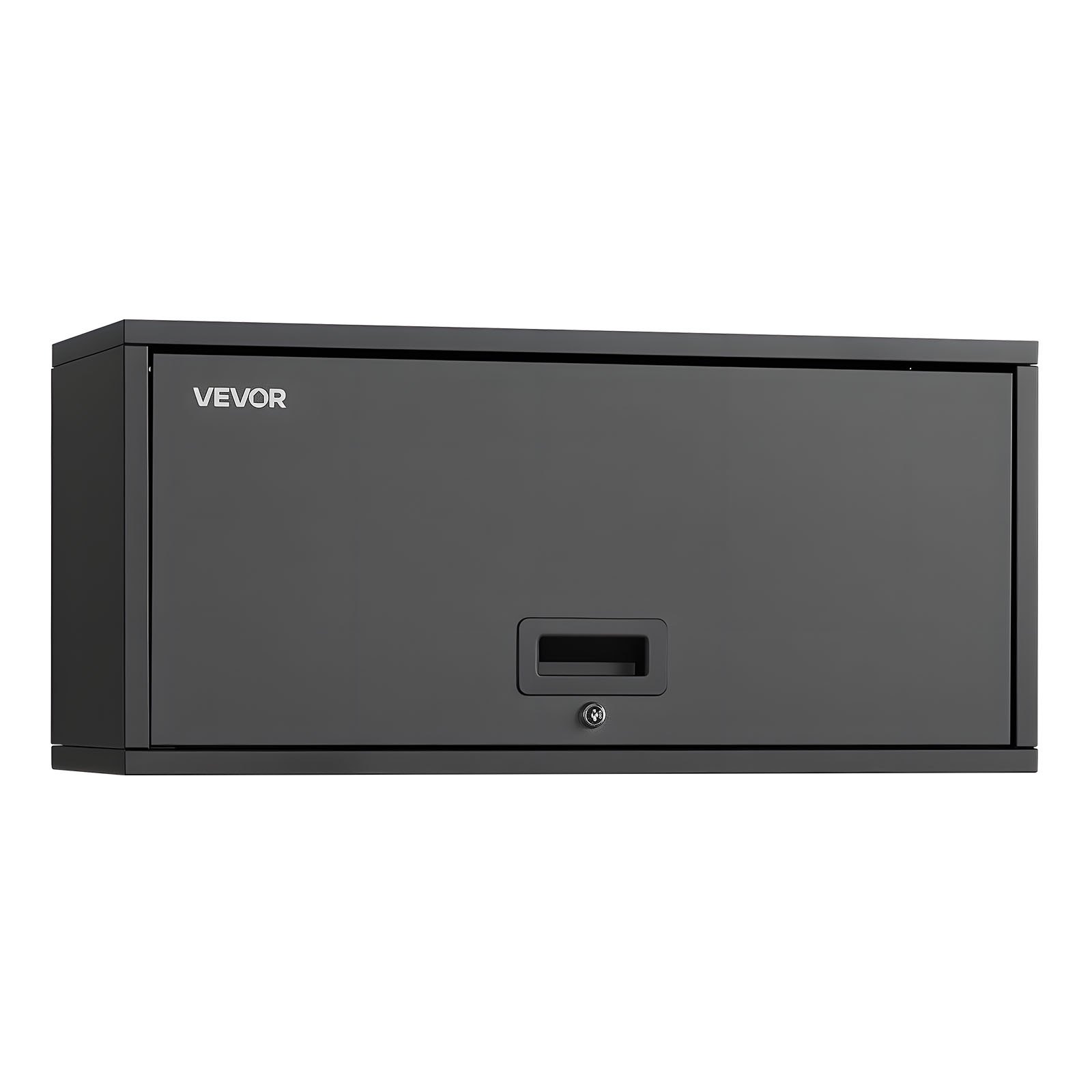 VEVOR Armario de Pared para Taller, 77 x 30,5 x 35,6 cm, Armario de Herramientas de Garaje de Metal con Puerta Abatible, Capacidad de 54,5 kg, para Garaje, Sótano, Cocina y Almacén, Negro