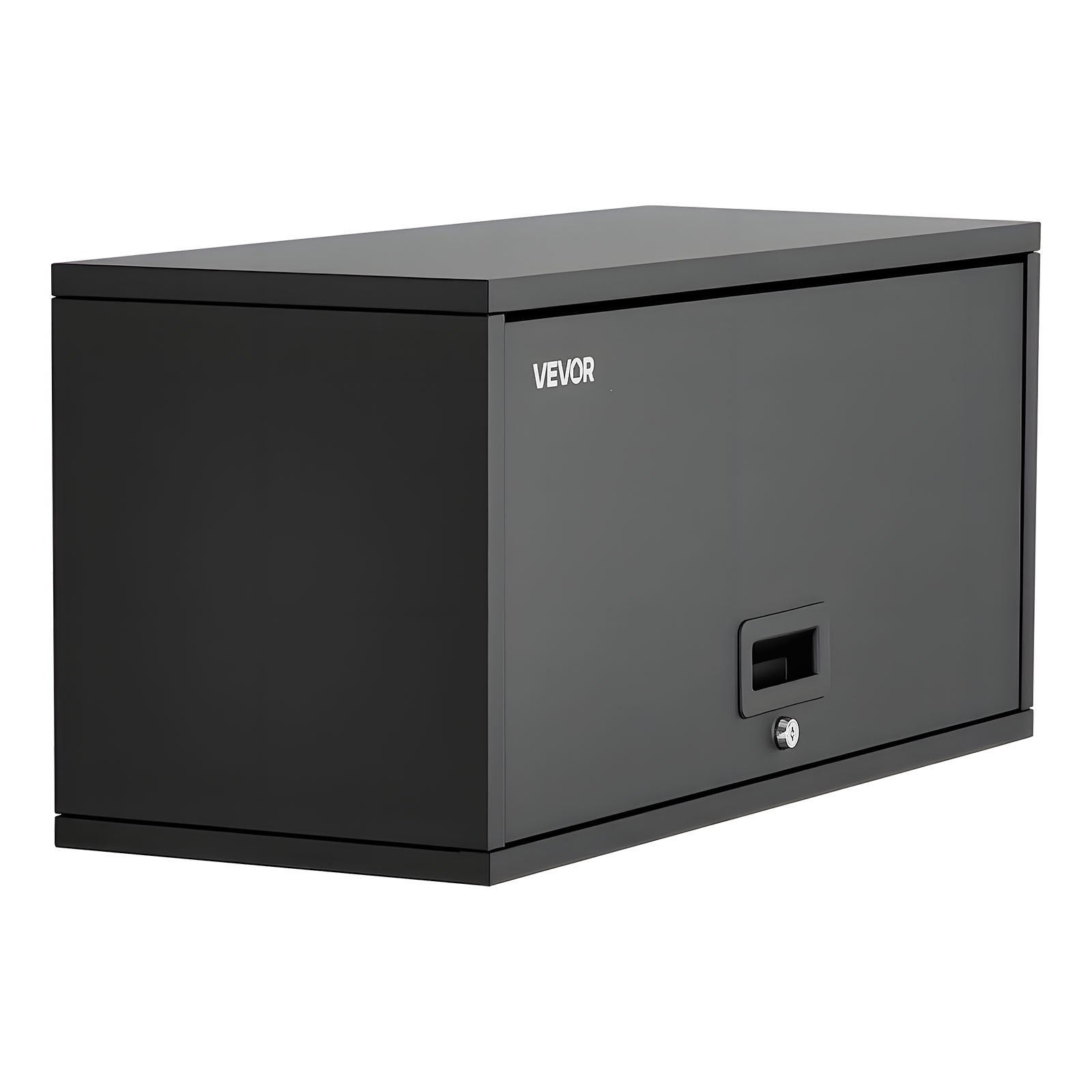 VEVOR Armario de Pared para Taller, 77 x 30,5 x 35,6 cm, Armario de Herramientas de Garaje de Metal con Puerta Abatible, Capacidad de 54,5 kg, para Garaje, Sótano, Cocina y Almacén, Negro