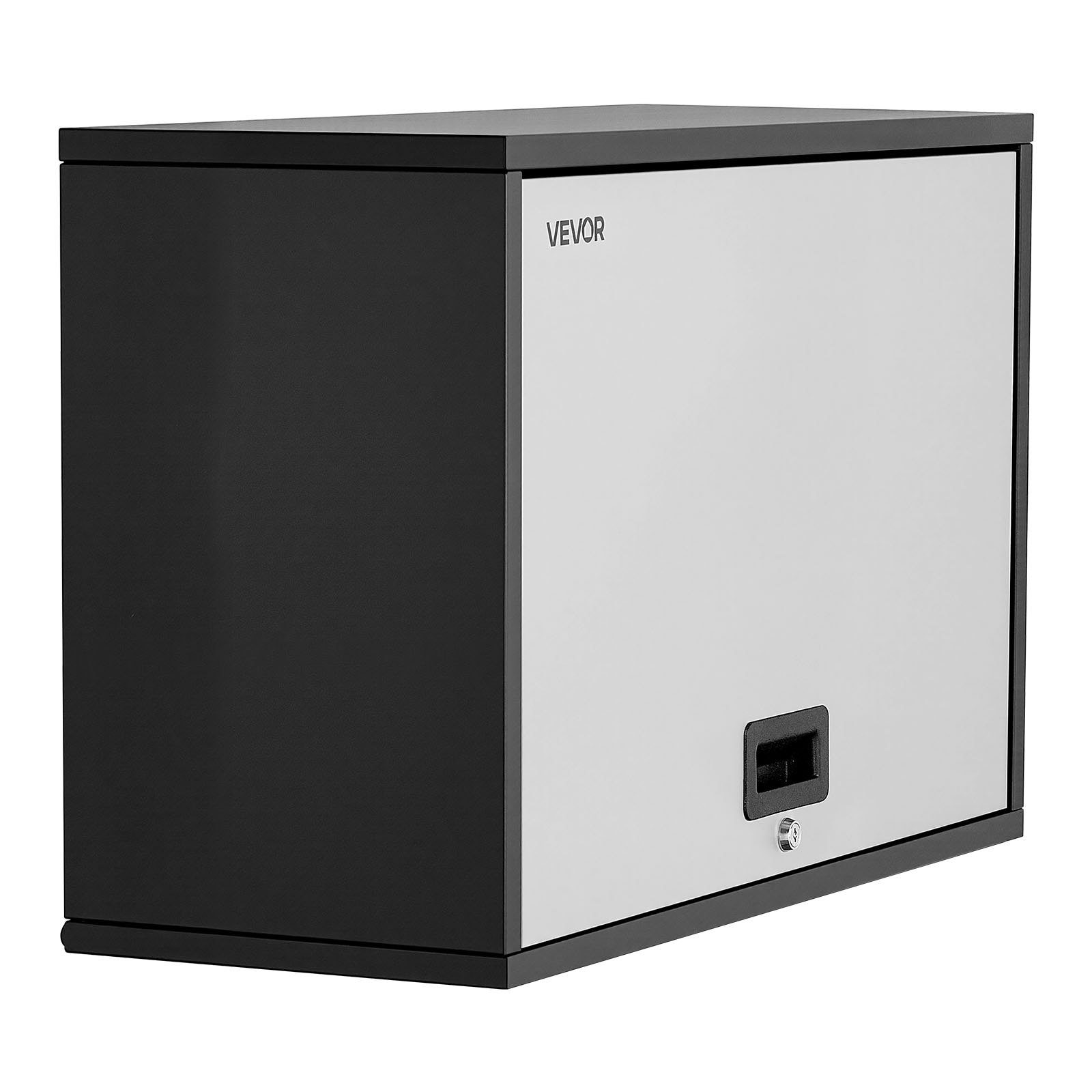 VEVOR Armario de Pared para Taller, 770 x 305 x 500 mm, Armario de Herramientas de Garaje de Metal con Puerta Abatible, Capacidad de 108,86 kg, para Garaje, Sótano, Cocina y Almacén, Negro