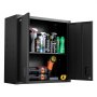 VEVOR Armario de Pared para Taller, 762 x 310 x 762 mm, Armario de Herramientas de Metal Colgante de Pared, con Puerta con Cerradura, Capacidad de 108,86 kg, para Garaje, Sótano y Almacén, Negro