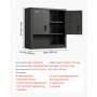VEVOR Armario de Pared para Taller, 762 x 305 x 762 mm, Armario de Herramientas de Metal para Colgar con Puerta con Cerradura, Capacidad de 163,3 kg, para Garaje, Sótano, Cocina y Almacén, Negro