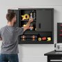 VEVOR Armario de Pared para Taller, 762 x 305 x 762 mm, Armario de Herramientas de Metal para Colgar con Puerta con Cerradura, Capacidad de 163,3 kg, para Garaje, Sótano, Cocina y Almacén, Negro
