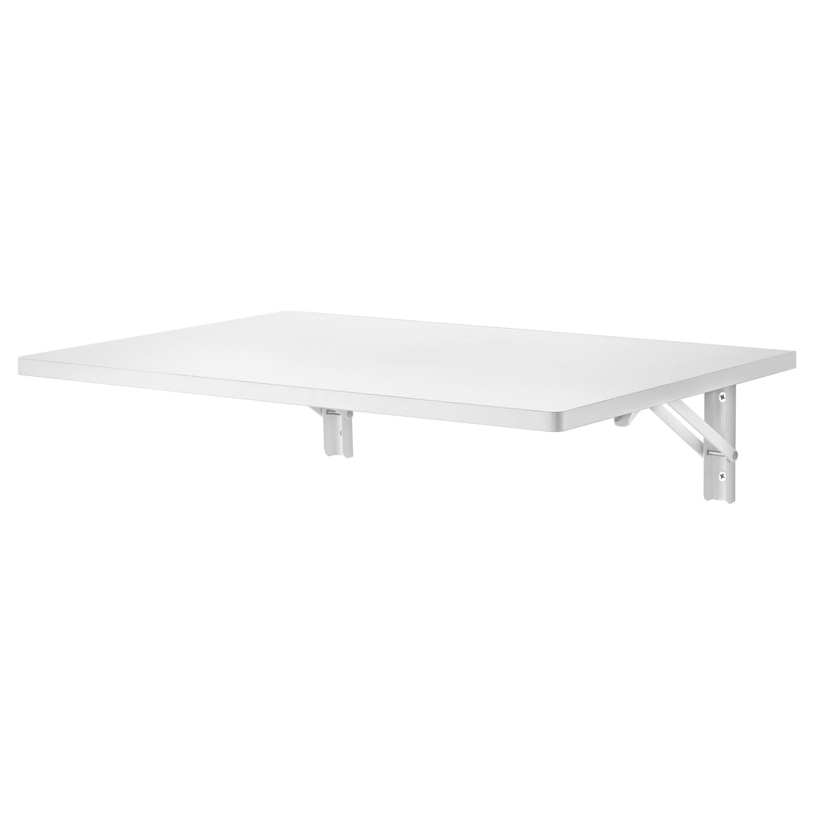 VEVOR Mesa plegable montada en la pared, mesa abatible de montaje en pared de 23.62" x 15.75", escritorio flotante con soporte de hierro, escritorio plegable para espacios pequeños, oficina en casa, comedor, cuarto de lavado, cocina, bar, color blanco