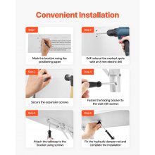 VEVOR Mesa plegable montada en la pared, mesa abatible de 39.37 x 19.69 pulgadas, escritorio flotante con soporte de hierro, escritorio plegable para espacios pequeños, oficina en casa, comedor, cuarto de lavado, cocina, bar, color blanco
