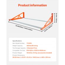 VEVOR Estante para Neumáticos de Pared Carga de 181 kg 1440(máx.) x 685 x 265 mm