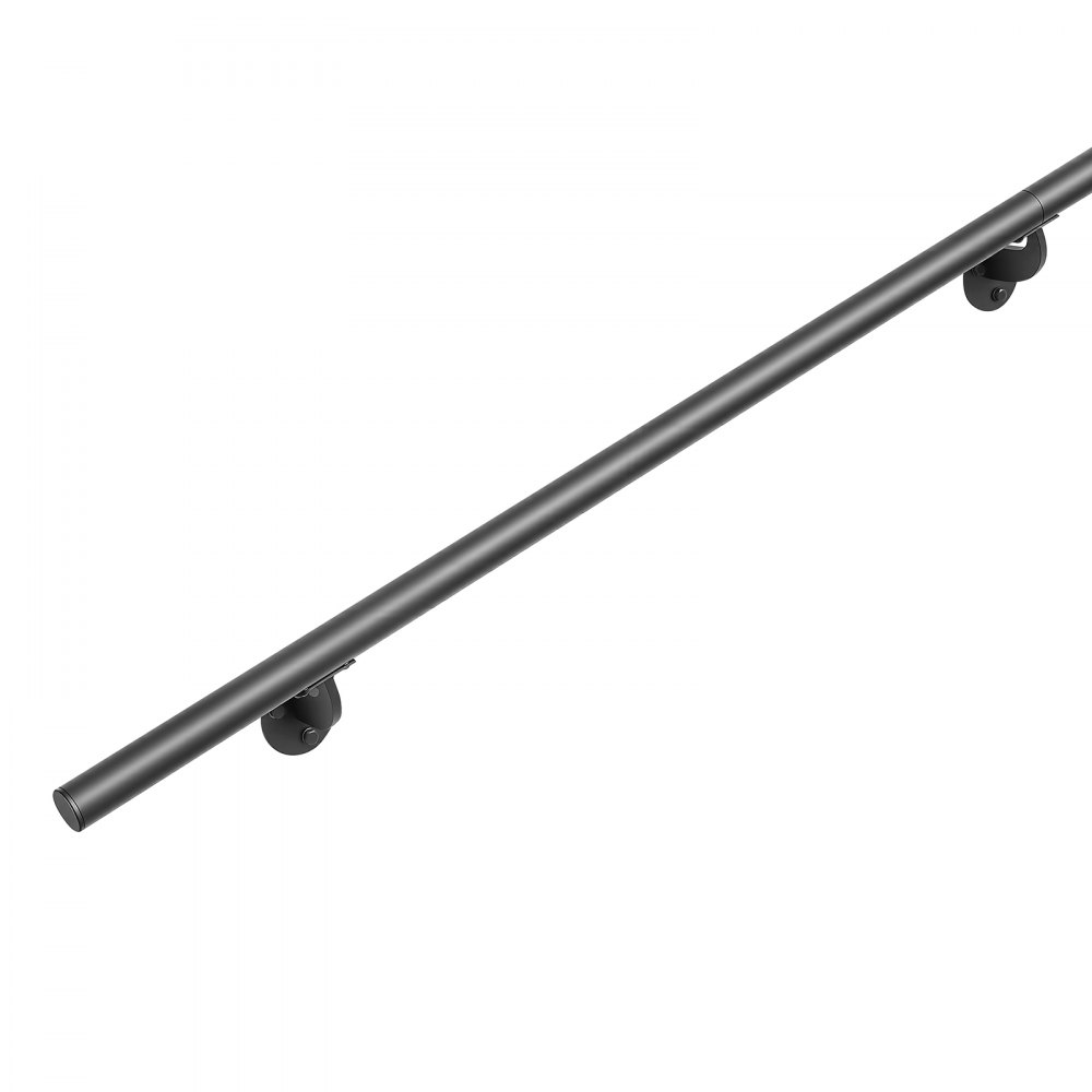 VEVOR Barandilla de Pared Carga 113,4 kg, Pasamanos de Escalera de Aluminio, Diseño de Tubo Redondo, con Tubo de Conexión, Longitud de 1524 mm para Escaleras Rectas Curvas Ladrillo y Hormigón Interior