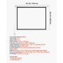 VEVOR Motorized Projector Screen, 1829 mm 4:3 1080 HD Electric Projection Screen, Wall Mounted Projection Dispaly Projector with Remote Control, Automatic Movie Screen for Family Home Office Theater