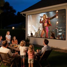 VEVOR Pantalla de Proyector de 3810 mm, 16:9, 4K, 1080 HD, Montaje en Pared, Amplio Ángulo de Visión, con Ganchos y Cinta Adhesiva de Doble Cara, para Cine en Casa, Oficina y Aula, Color Blanco