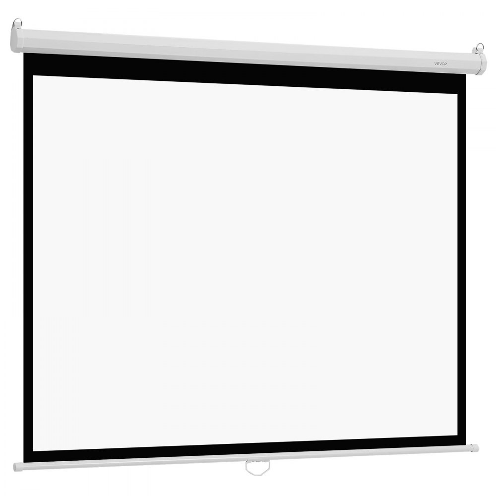 VEVOR Pantalla de Proyección Manual de 1829 mm, 4:3, 4K, 1080 HD, Pantalla de Proyección de Pared, Retráctil con Cordón, Amplio Ángulo de Visión, para Cine en Casa, Oficina y Aula, Color Blanco