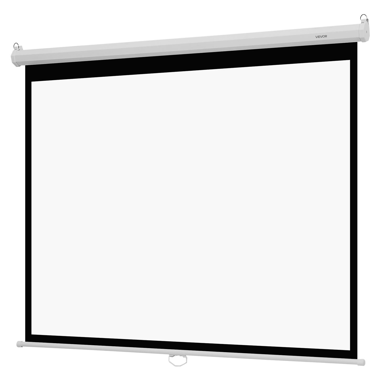 VEVOR Pantalla de Proyección Manual de 1829 mm, 4:3, 4K, 1080 HD, Pantalla de Proyección de Pared, Retráctil con Cordón, Amplio Ángulo de Visión, para Cine en Casa, Oficina y Aula, Color Blanco
